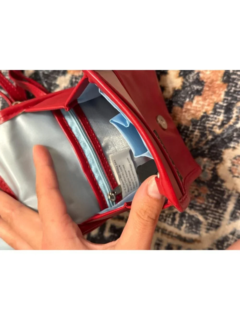 Travelon Red Crossbody Travel Organizer Bag RFID Wallet Purse
